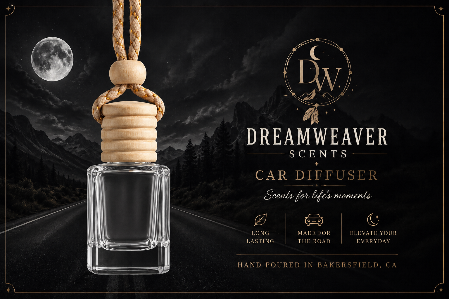 DreamWeaver Hanging Glass Car Diffuser
